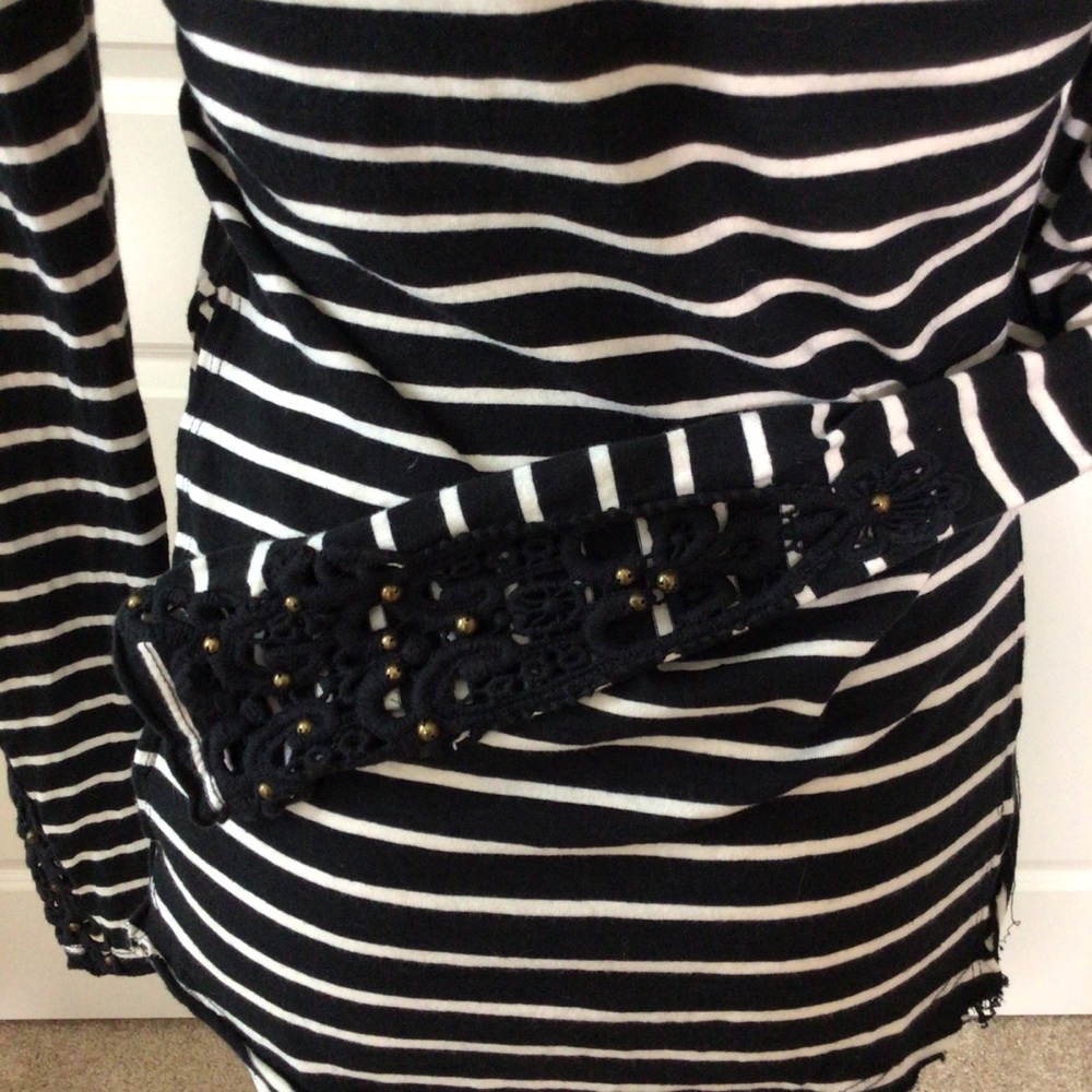 Free People Black & White stripe shirt - Picture 4 of 9